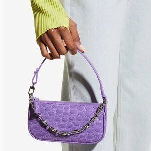 BY FAR Lilac Croc-Embossed Women's micro Bag